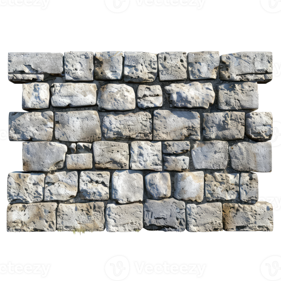 A stone wall with many different shapes png