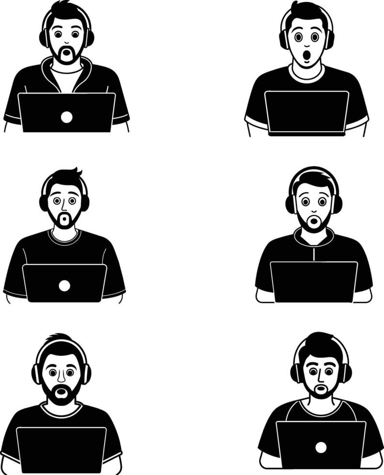 A men with headphone illustration vector