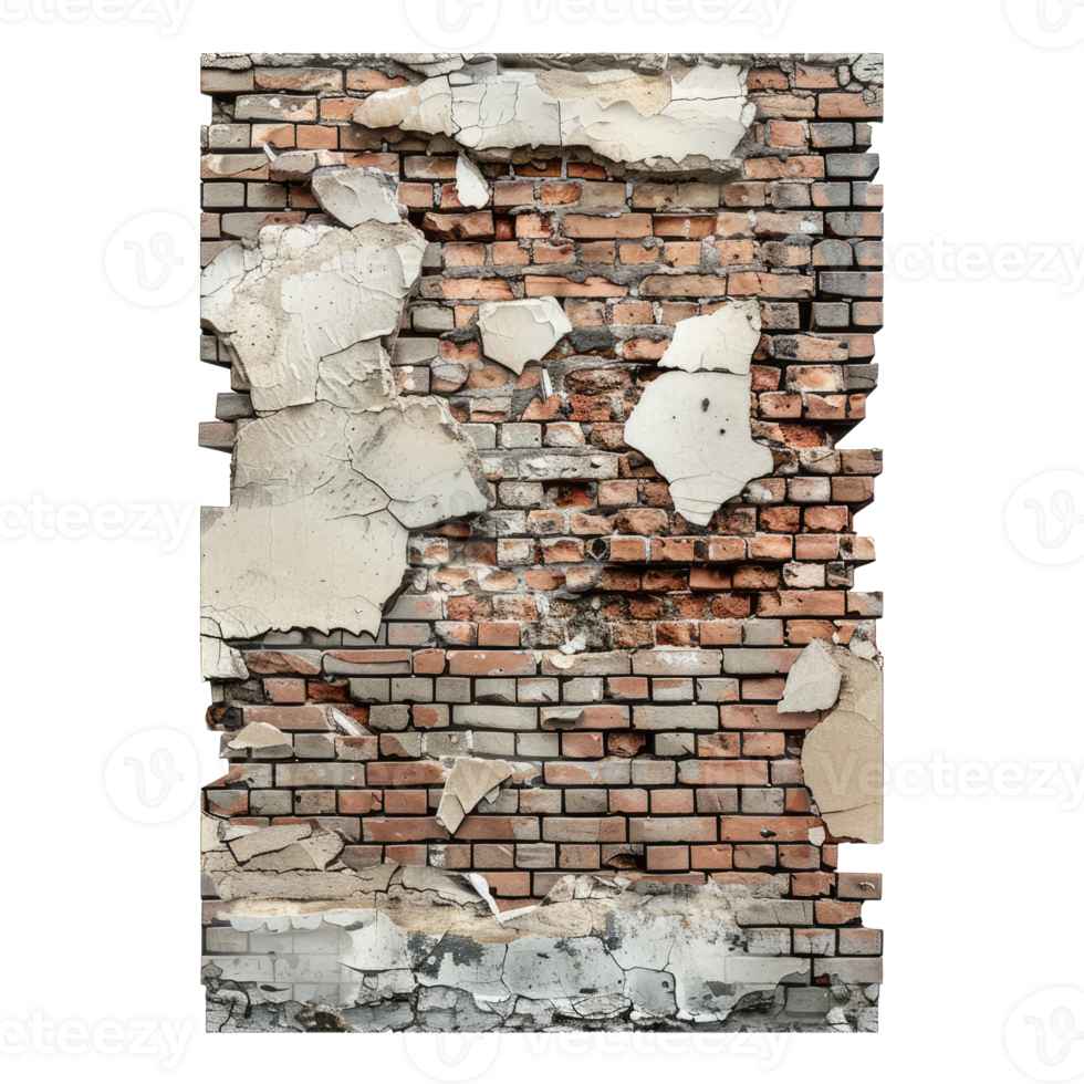 A brick wall with peeling paint and peeling paint png