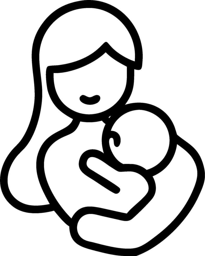 A woman holding a baby in her arms vector