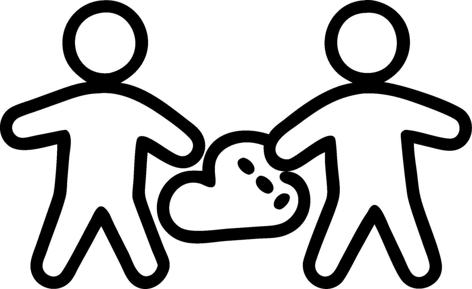 Two people holding hands and holding a heart vector