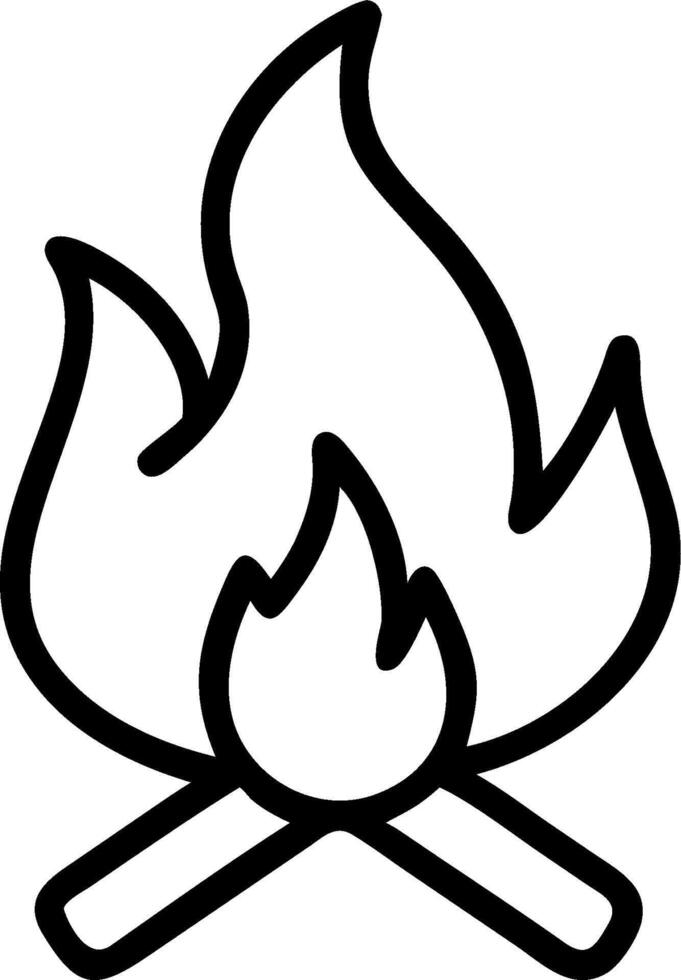 A black and white drawing of a campfire vector