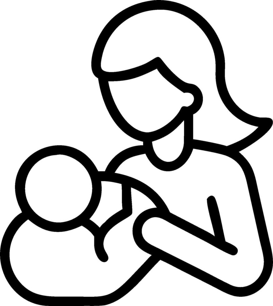 A woman holding a baby in her arms vector