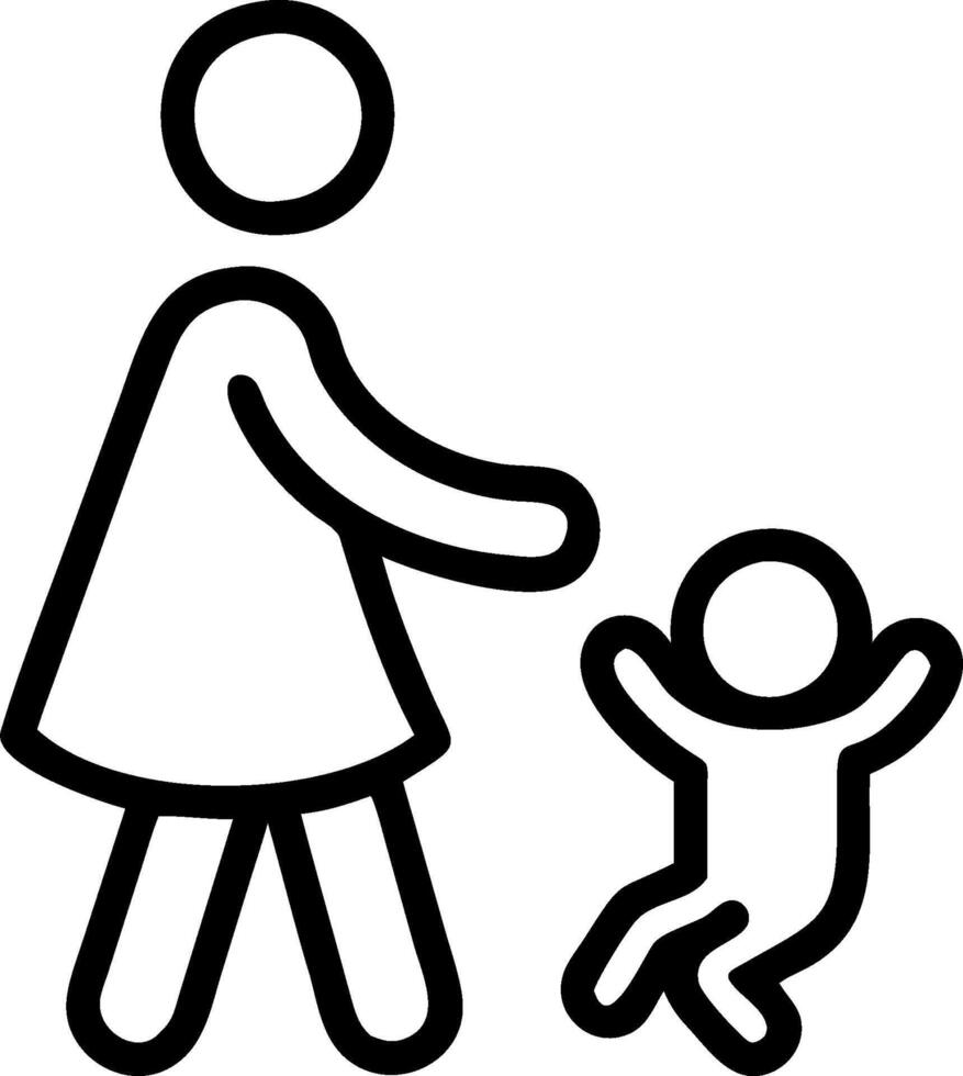 A woman is walking with a child in her arms vector
