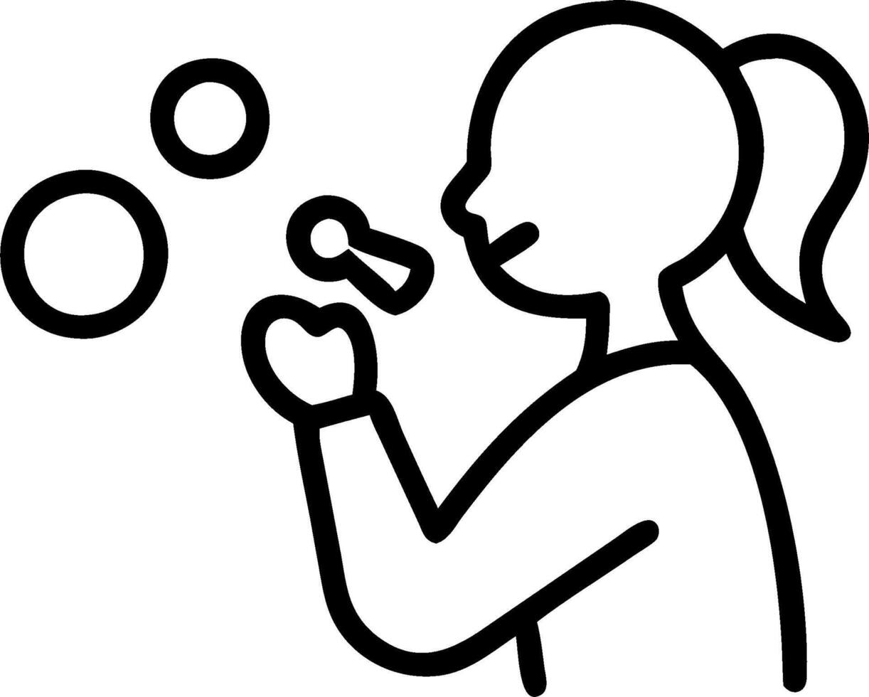 A woman blowing bubbles on a white background vector