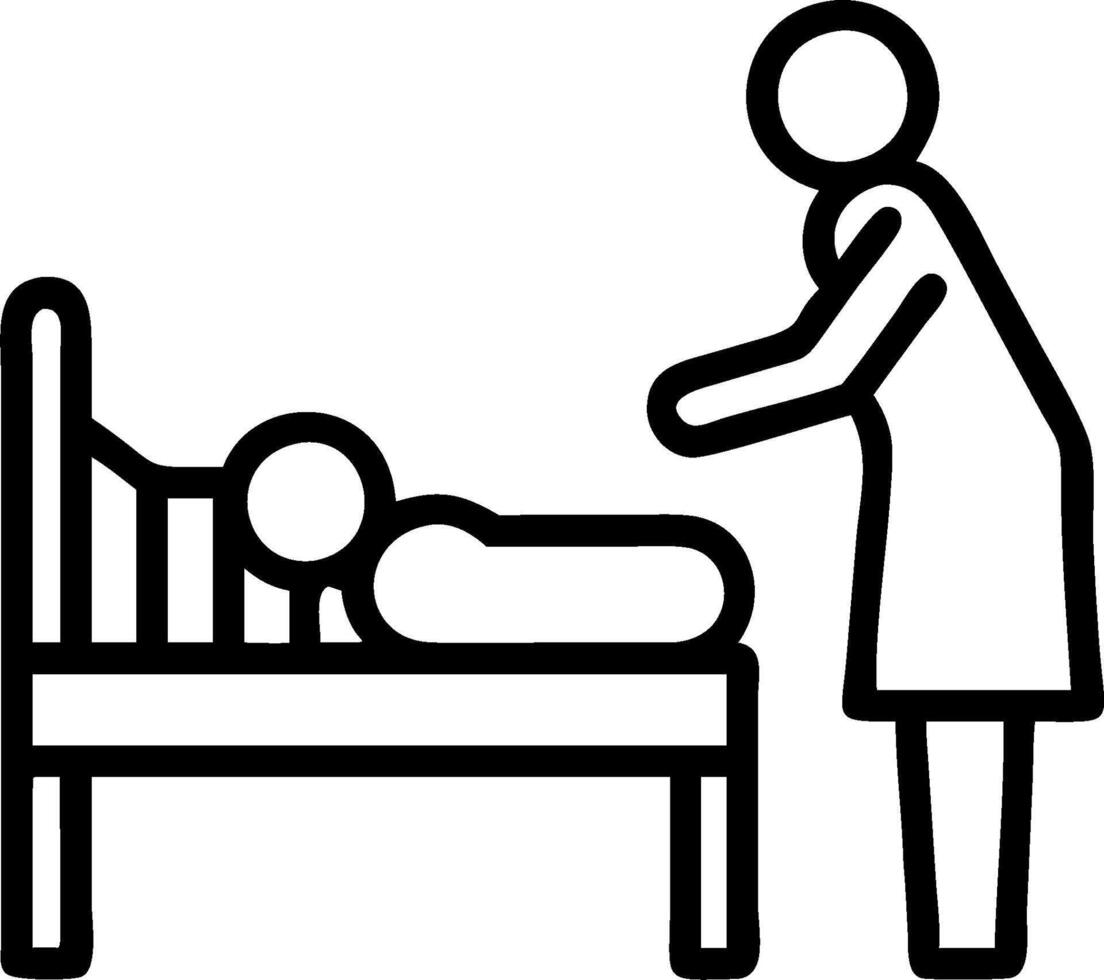 A woman is helping a child in a bed vector