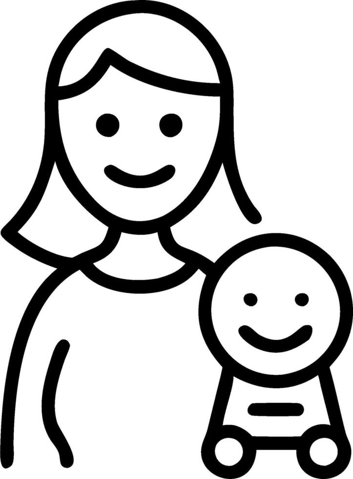 A woman holding a baby and smiling vector