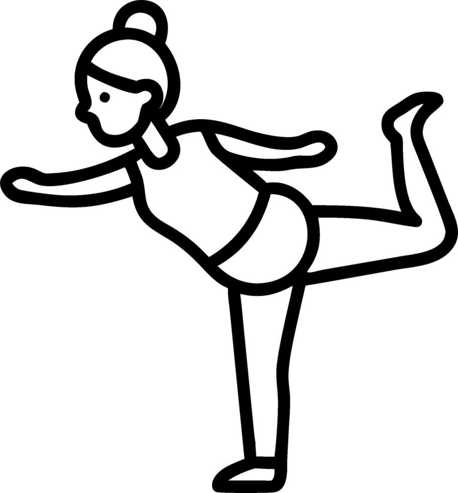 A woman is doing yoga in a line drawing vector