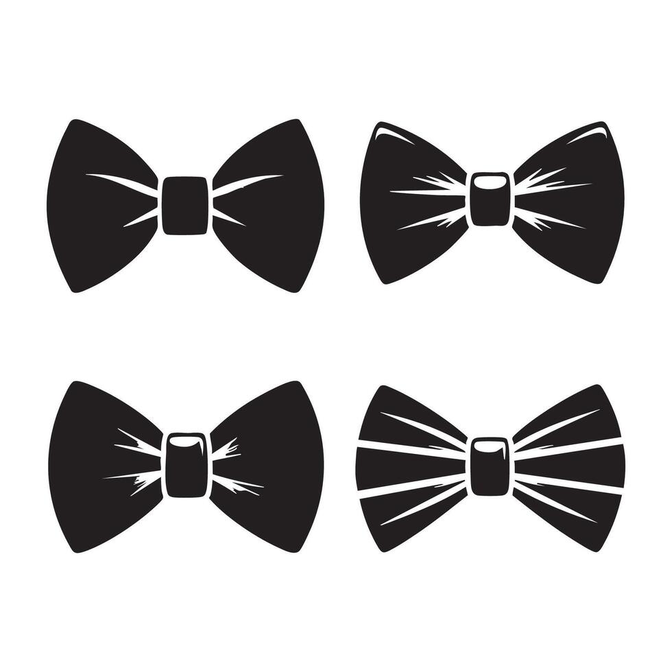 Array of bow tie outlines displayed on a white background vector
