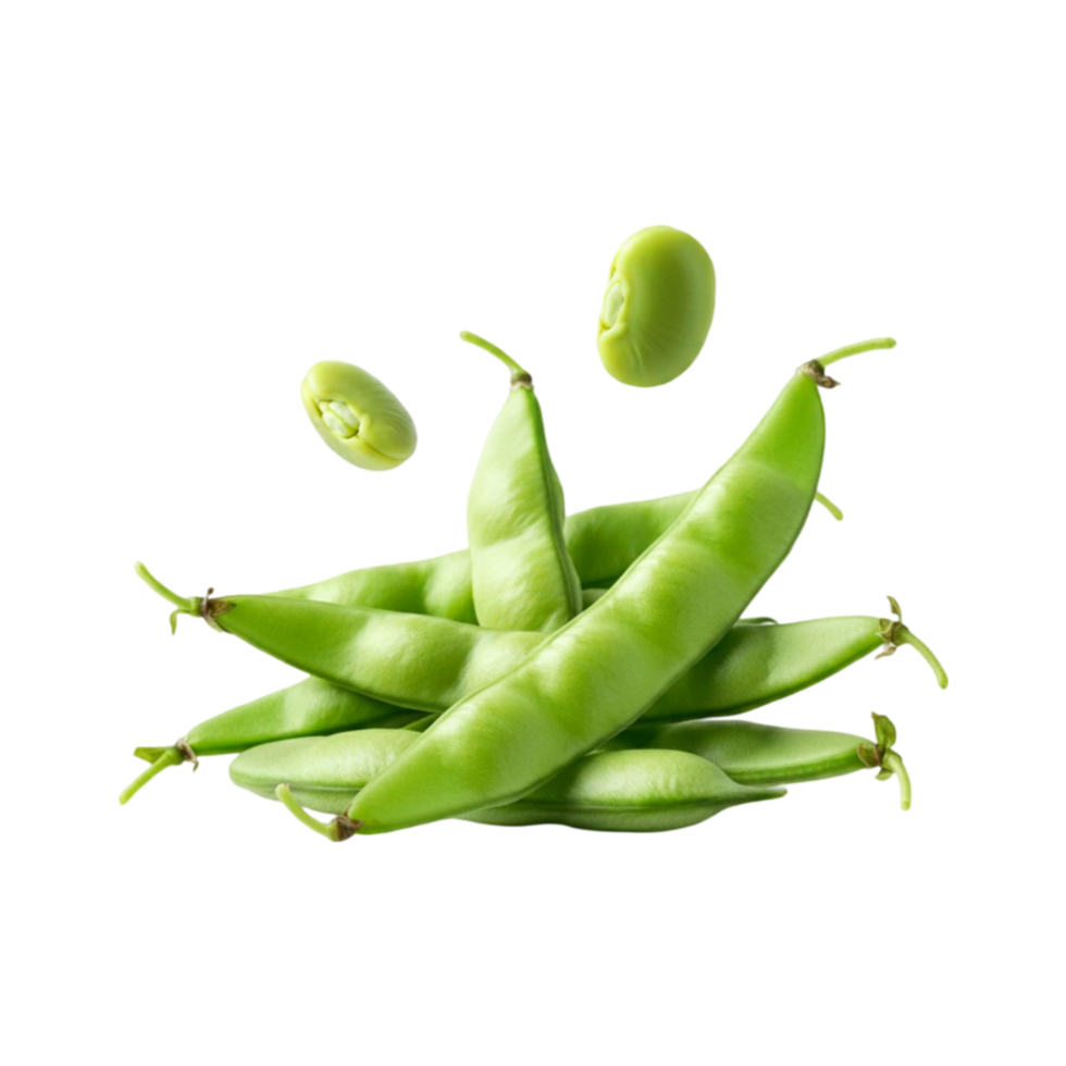 Isolated coffee beans floating on a clear background png