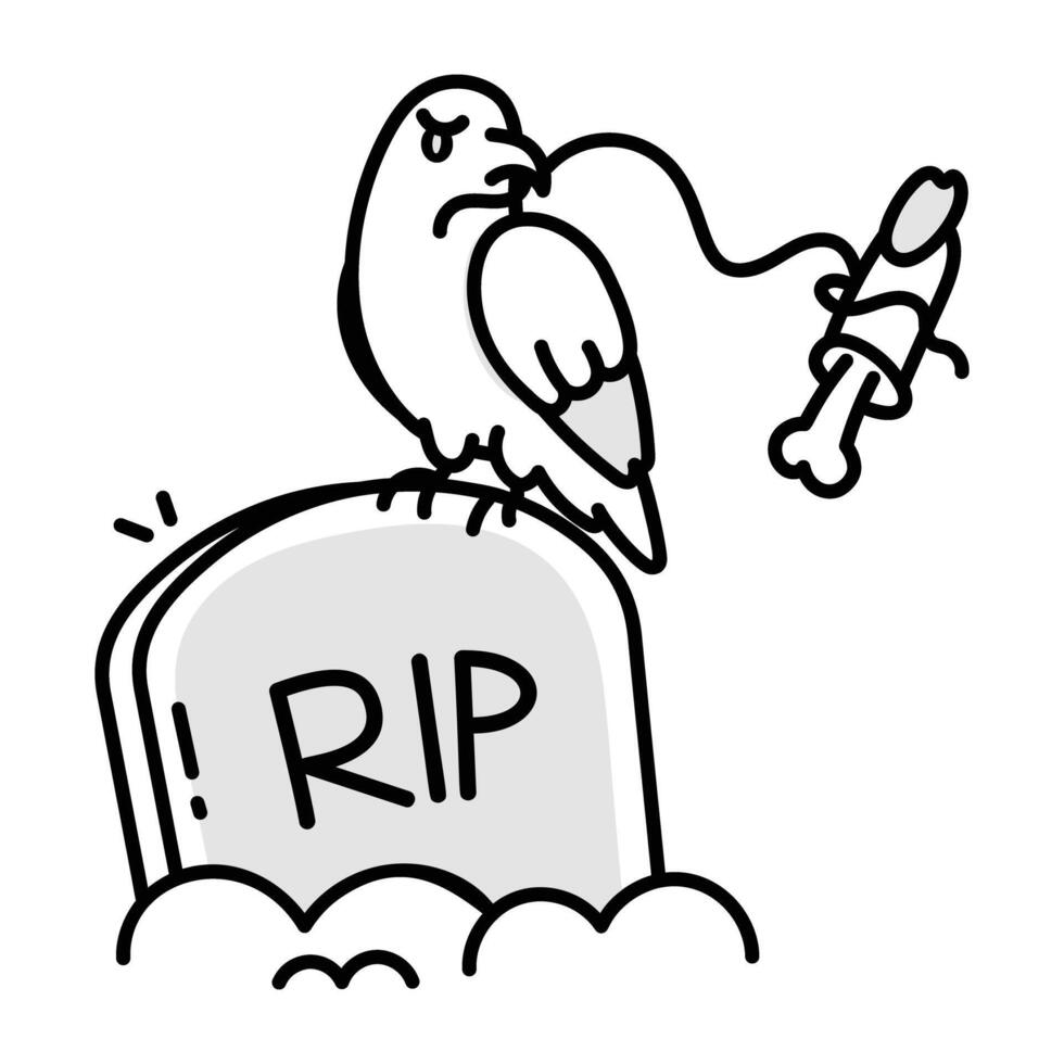 RIP icon in drawing style vector