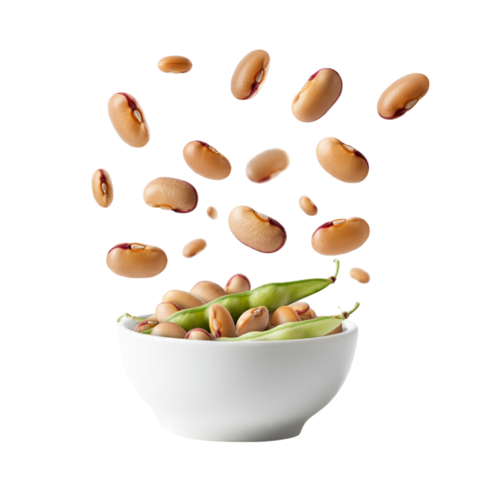 Transparent background with coffee beans scattered png
