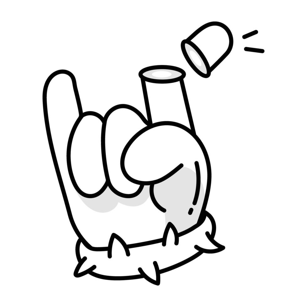 Cut finger icon in drawing style vector