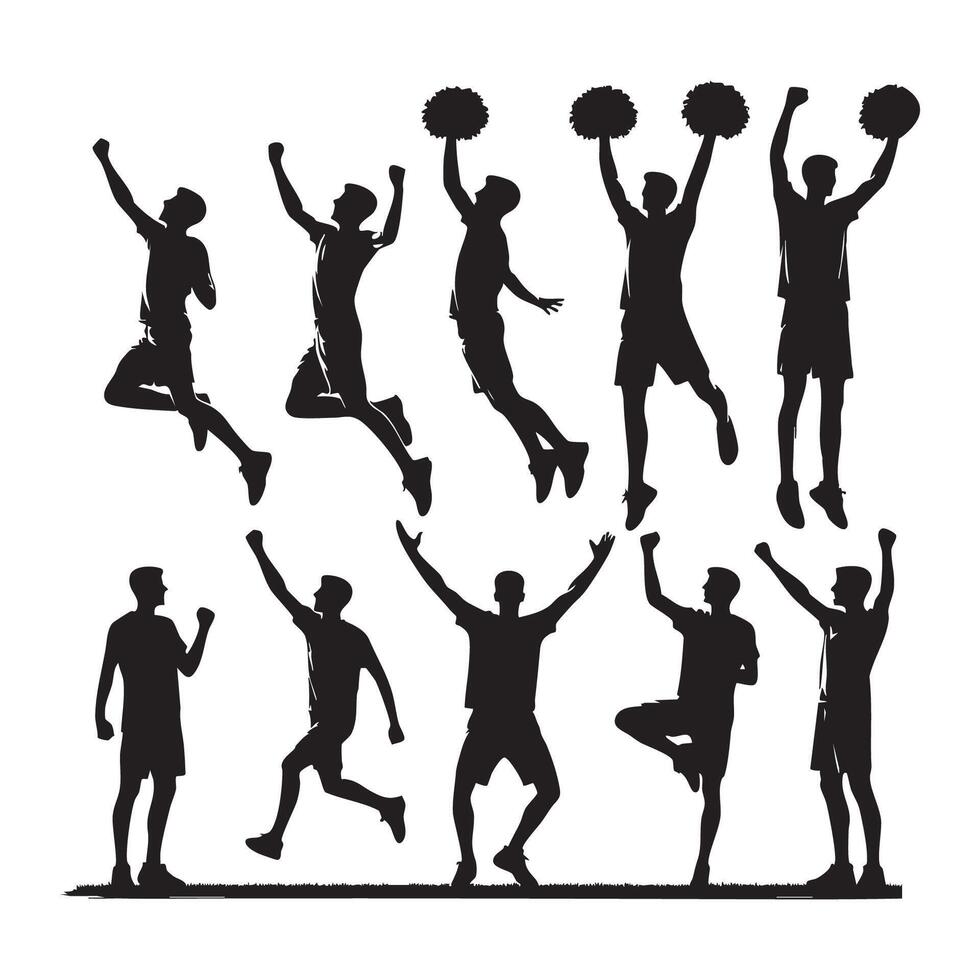 Assortment of cheer silhouettes set on a white background vector