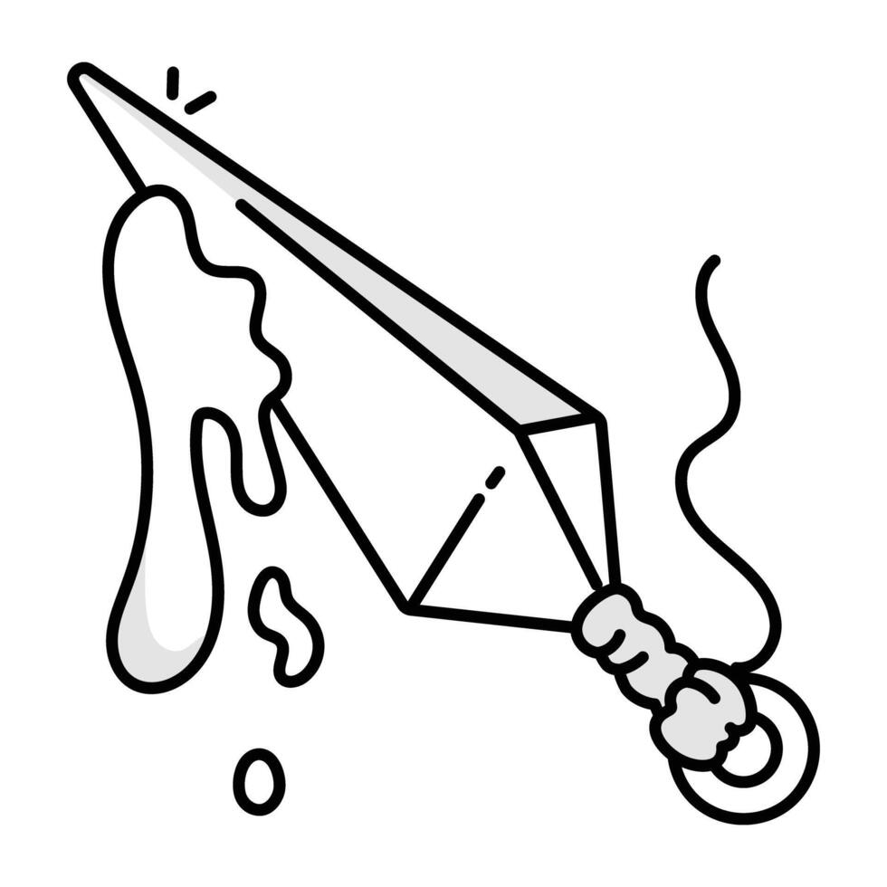 Bloody dagger icon in doodle style vector