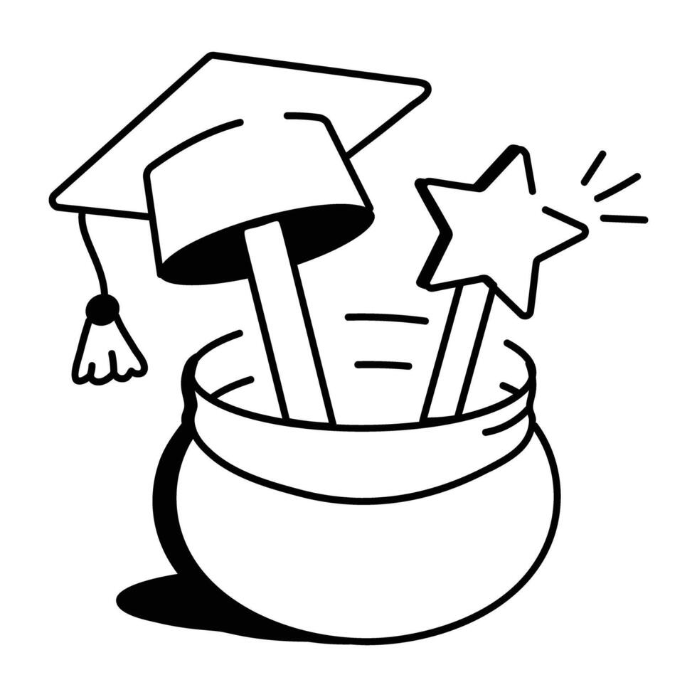Graduation candies icon in drawing style vector