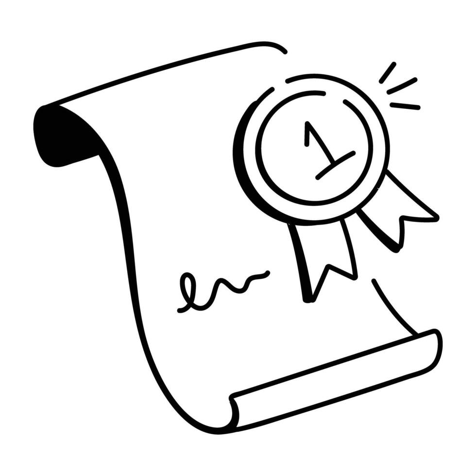 Certificate icon in drawing style vector