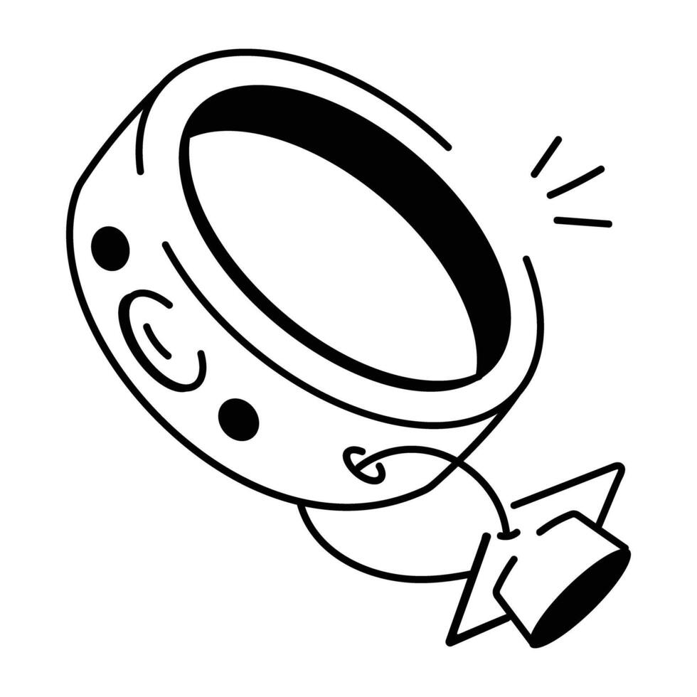 Basic RGBGraduation bangle icon in doodle style vector