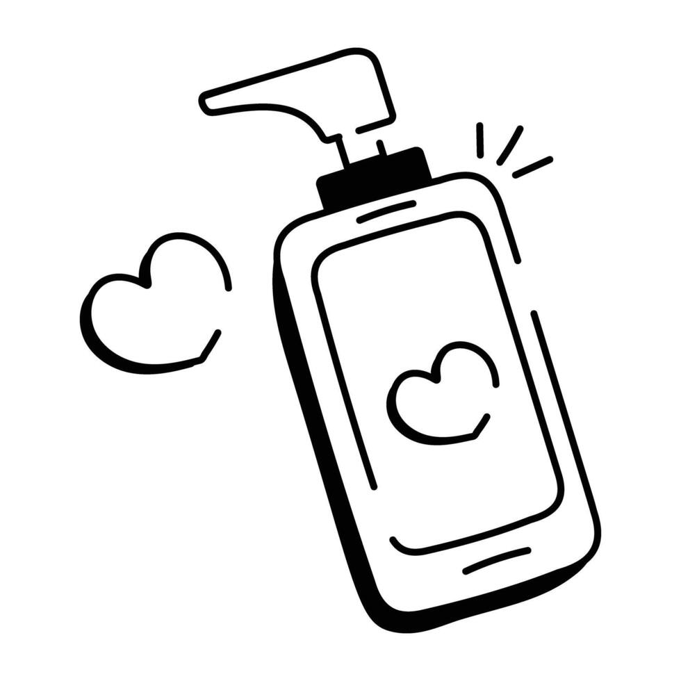 A hand drawn icon of cosmetic app vector