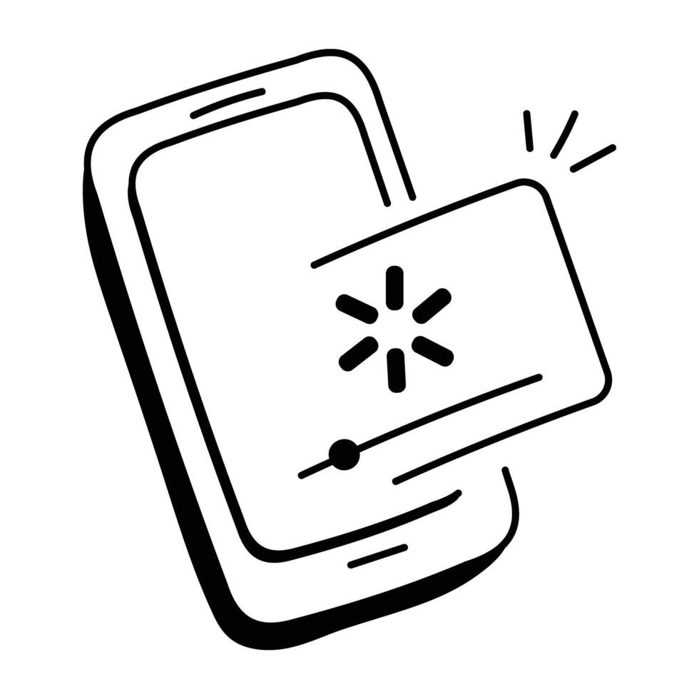 A sketchy icon of mobile streaming vector
