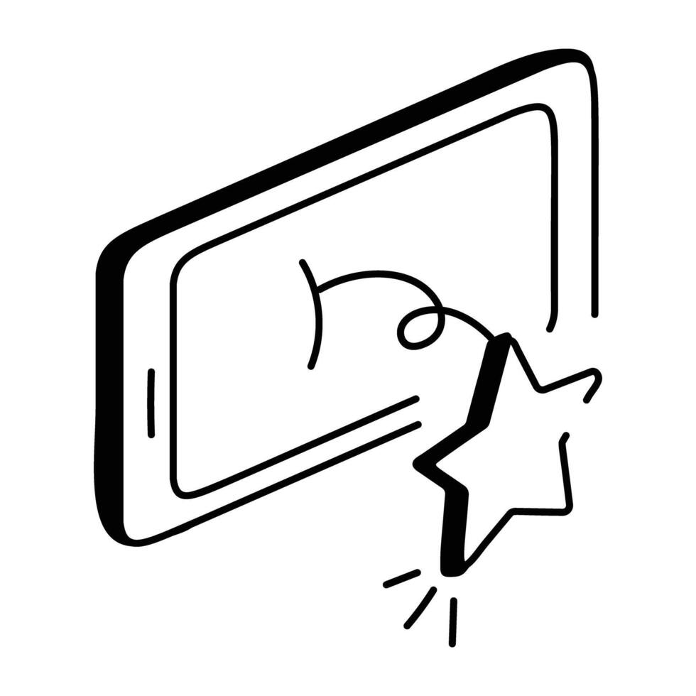 Doodle style icon of online rating vector