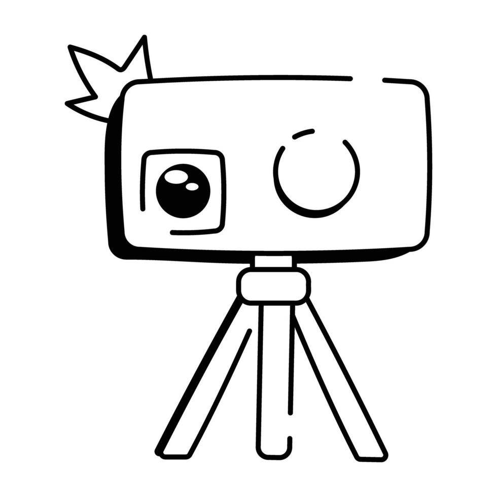 Mobile tripod icon designed in doodle style vector