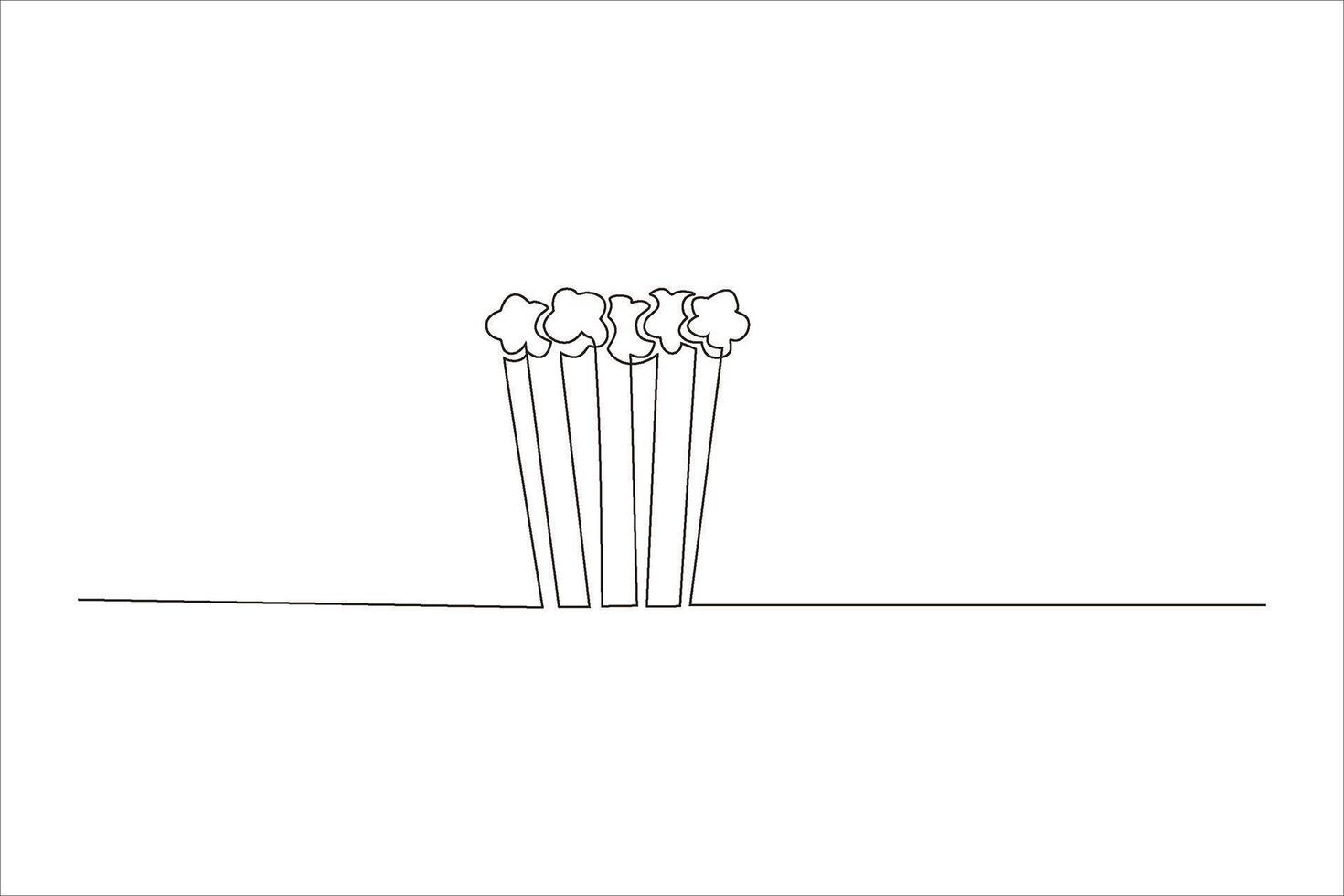 A minimalist illustration of four popcorn pieces, suggesting a playful and lighthearted theme. vector