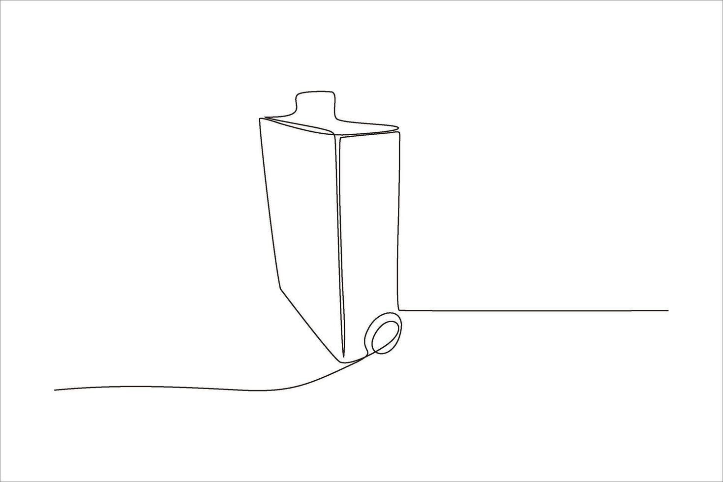 A minimalist line drawing of a carton with a straw, representing a drink container. vector