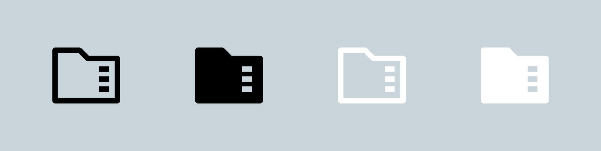 Series icon set in black and white. Episode signs illustration. vector