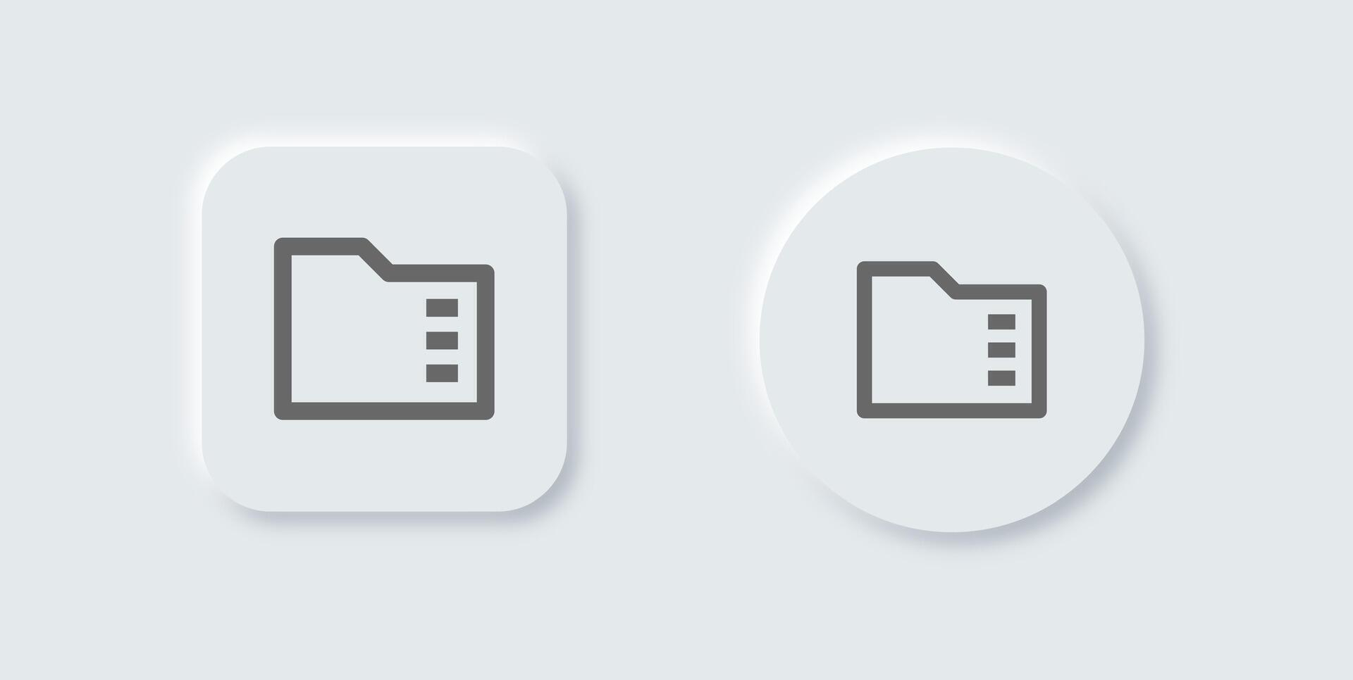 Series line icon in neomorphic design style. Episode signs illustration. vector