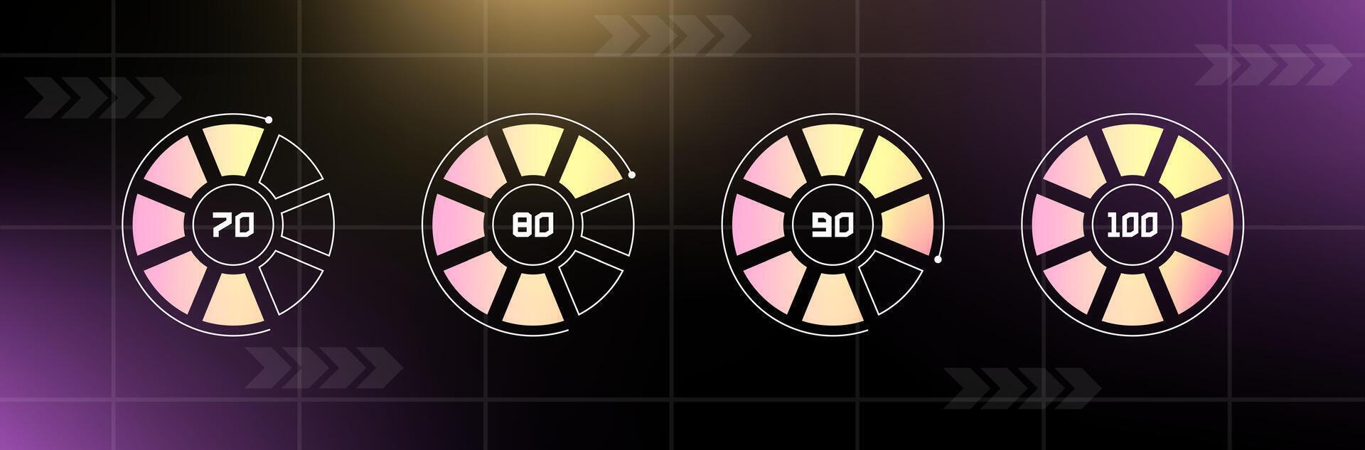 Loading bar interface. Futuristic progress design element. vector
