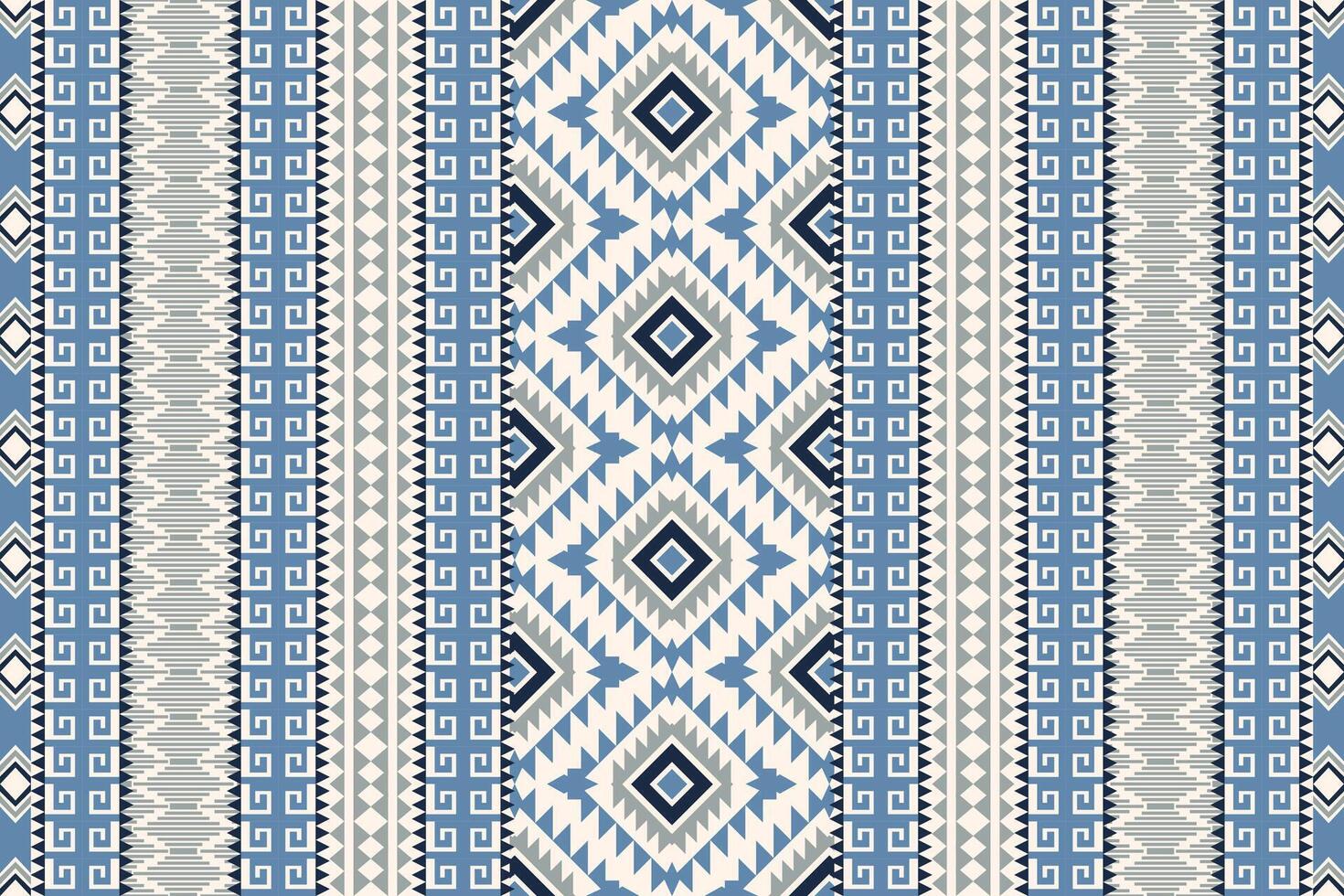 Geometric flowers pattern,geometric ethnic oriental pattern traditional on white background,blue and white background vector