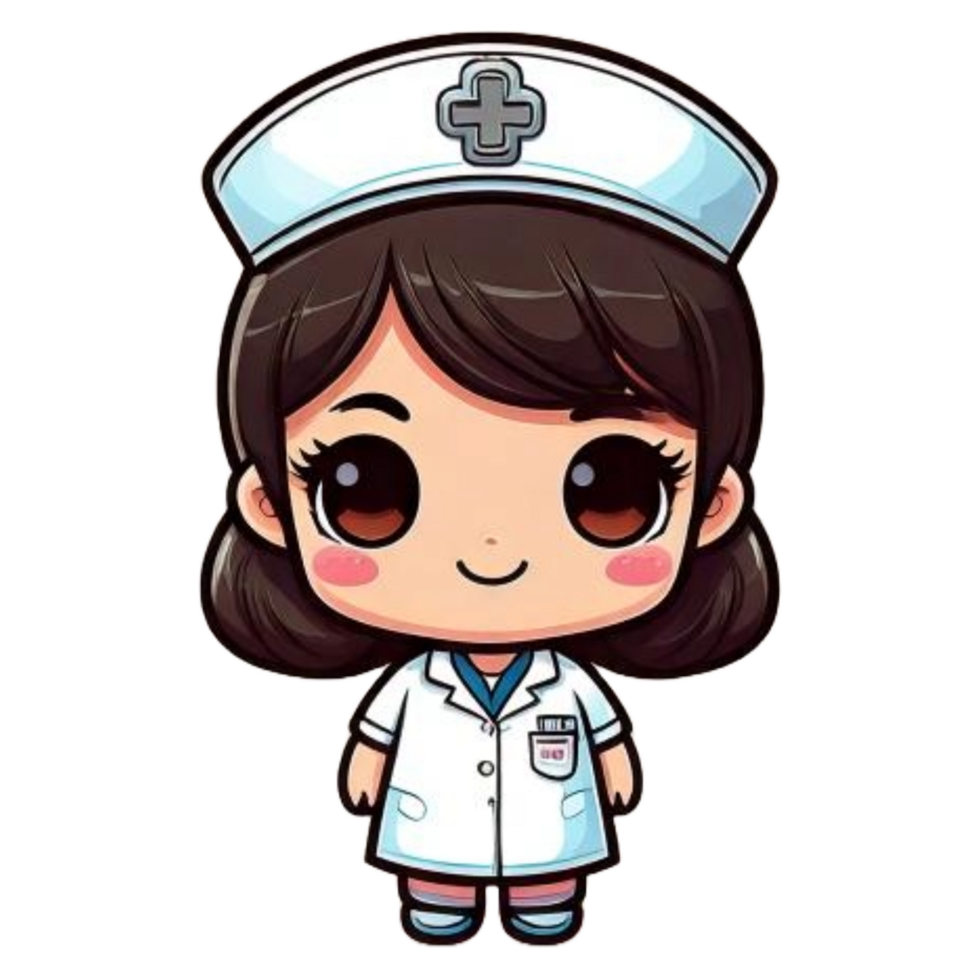 A cartoon nurse with a white coat png