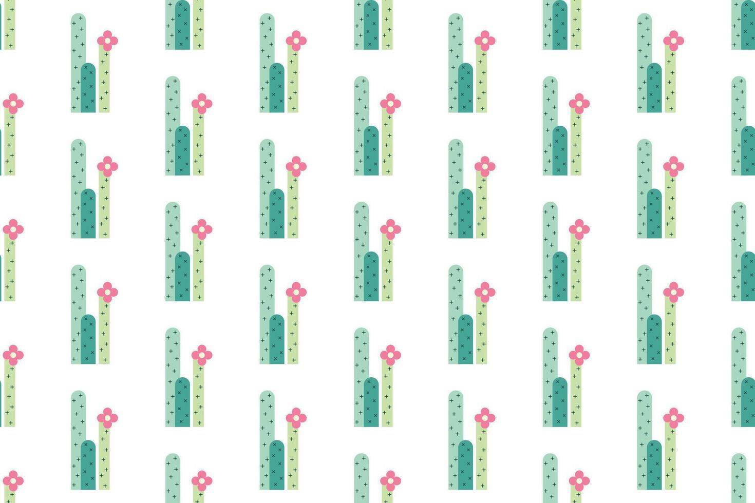 Cactus seamless pattern background template vector