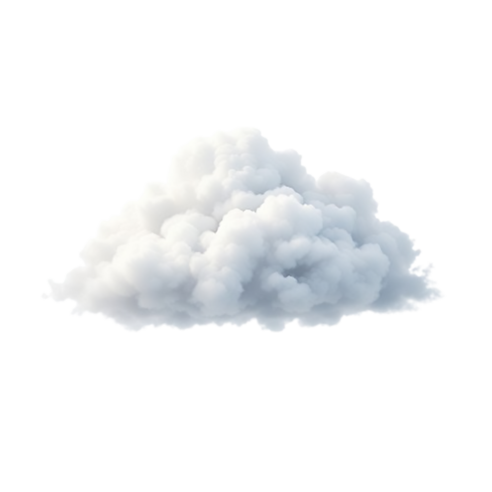 Single fluffy cloud isolated on a transparent background png