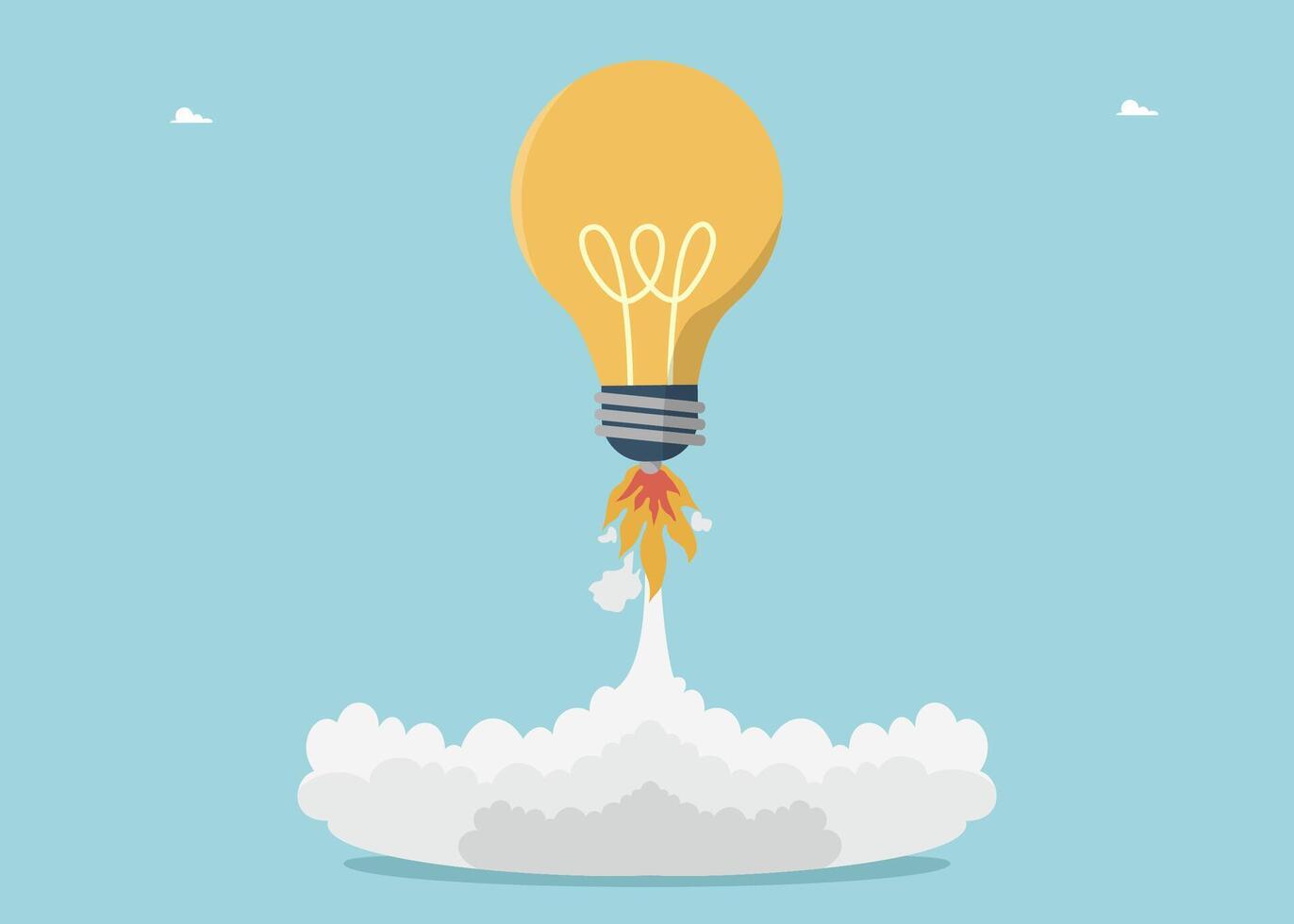 Light bulb flies up like rocket vector