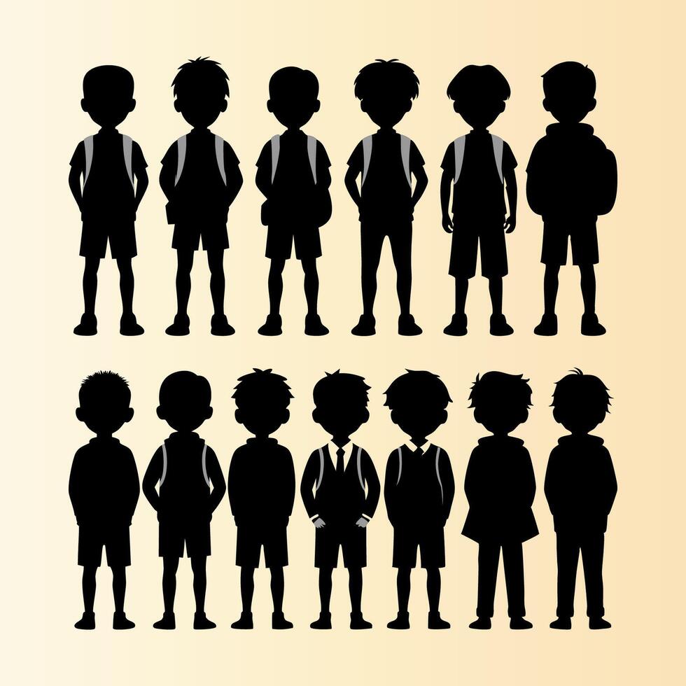 SCHOOL BOYS SILHOUETTE vector