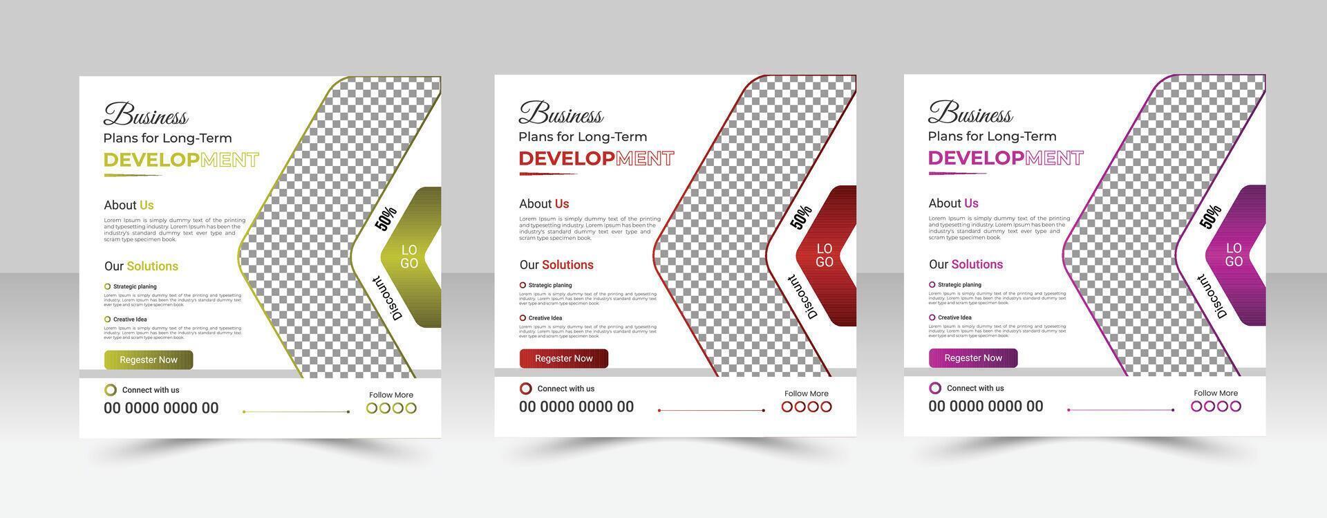 Use Top-Notch Corporate Social Media Templates to Expand Your Audience vector