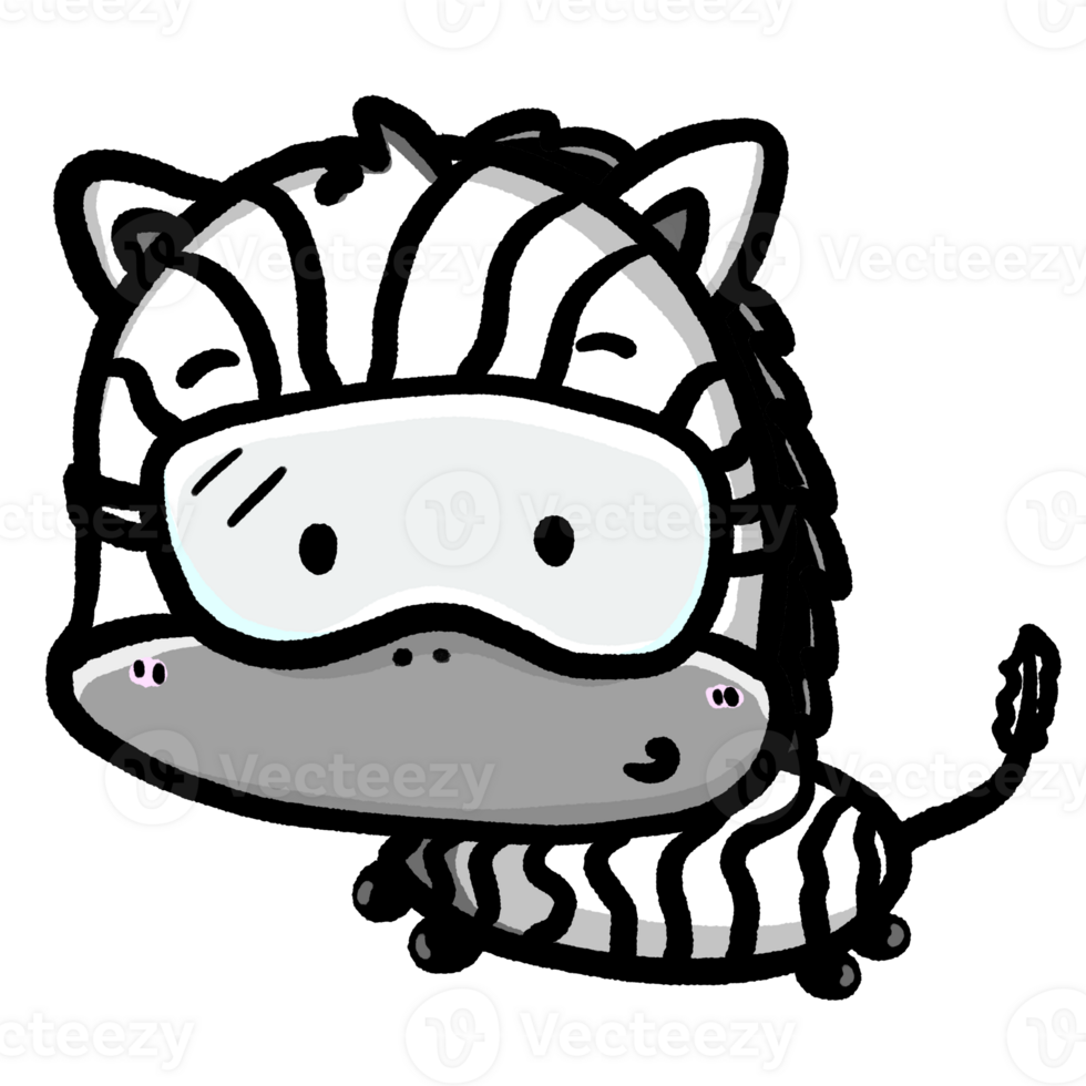 Cute cartoon zebra isolated illustration, kid zebra character design png