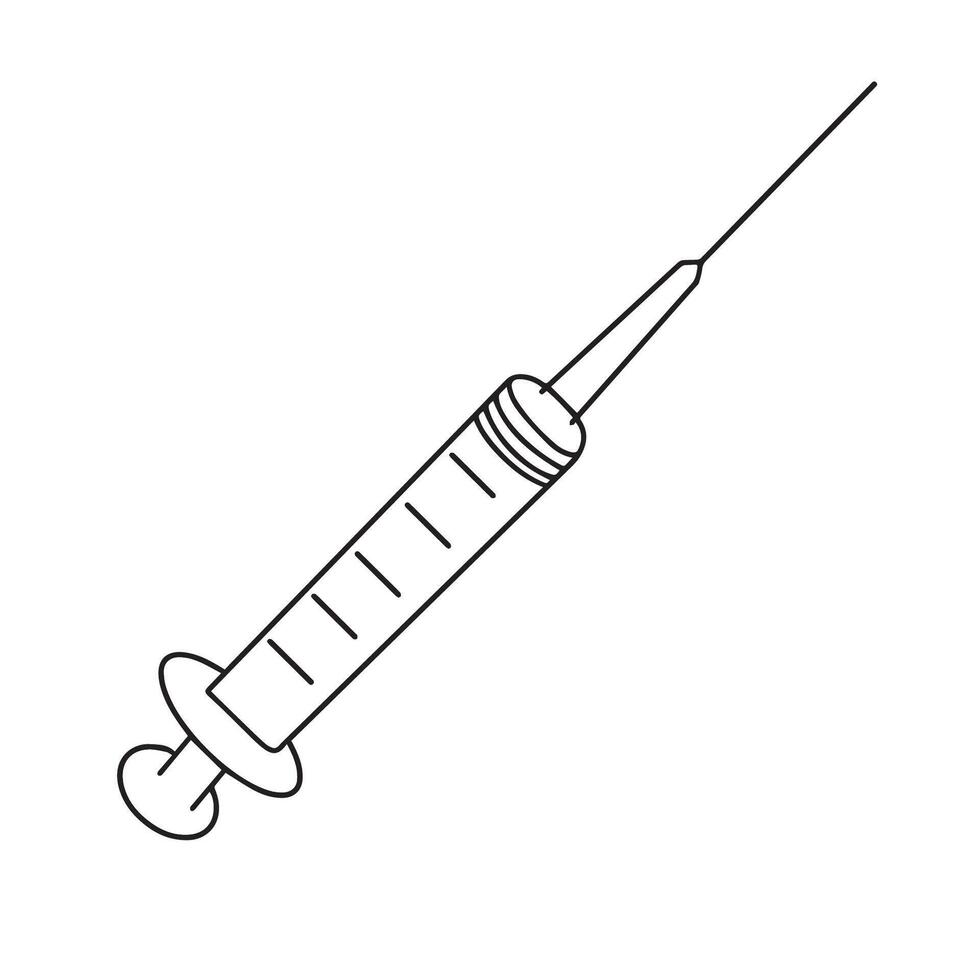 Injectable vaccine drug isolated icon illustration design. Black injection icon on a white background. illustration. vector