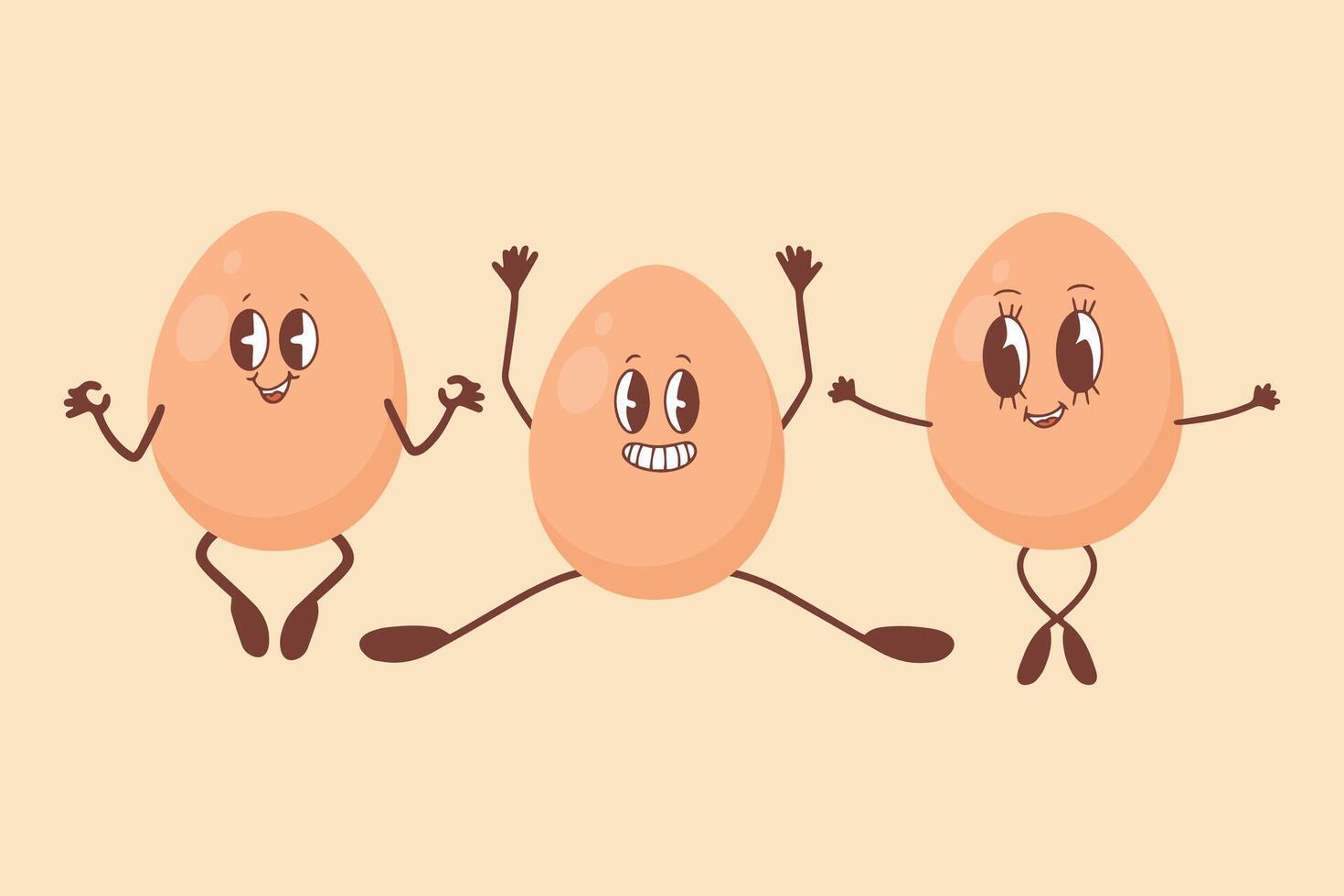 Egg in kawaii style. The concept of proper nutrition and healthy lifestyle. illustration isolated on white background vector