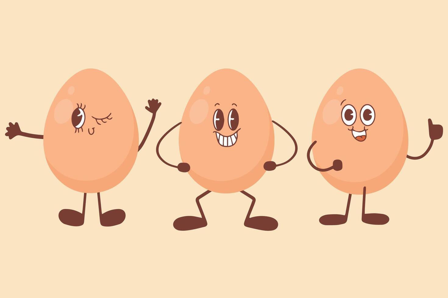 Egg in kawaii style. The concept of proper nutrition and healthy lifestyle. illustration isolated vector