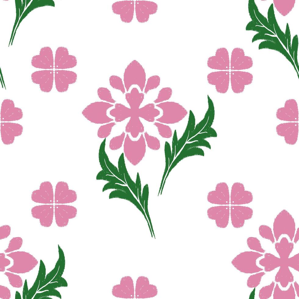 seamless pattern with pink flowers vector
