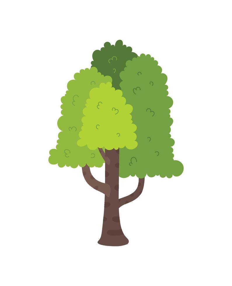 Illustration of funny tree isolated on white background vector
