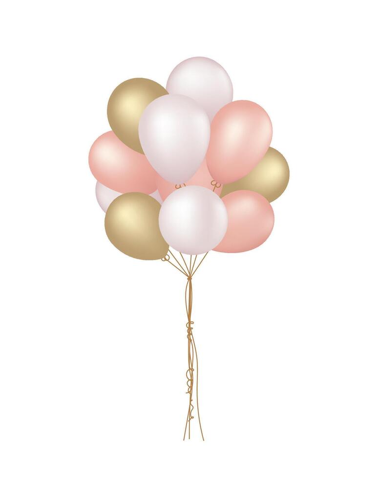 Illustration of pink balloons isolated on white background vector