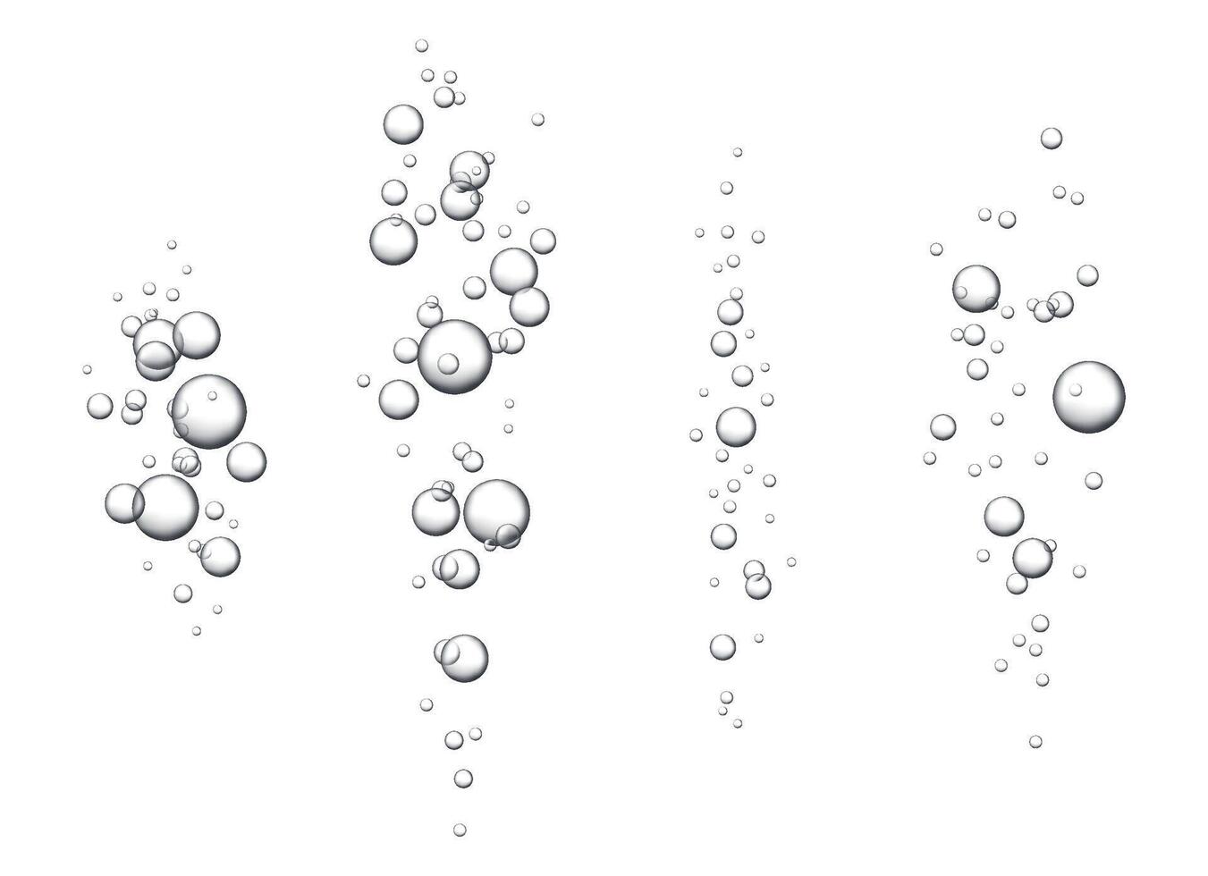 Fizzy drink isolated on white background. The texture of the air bubbles. Soda. Circles are going up vector