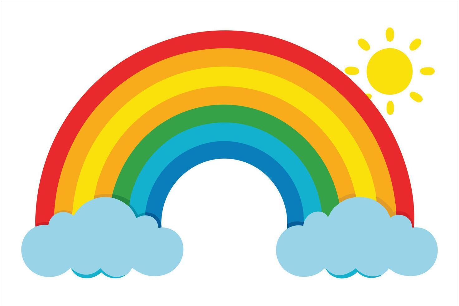 The Rainbow's Glow in a Cloudy Sky vector