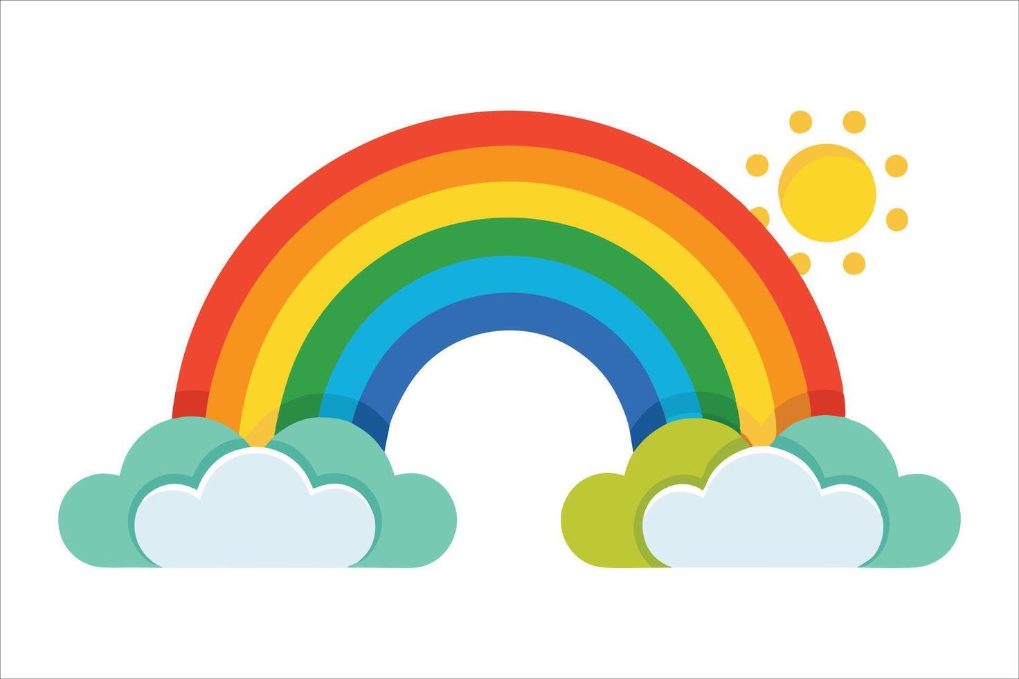 Sunlit Rainbow Amidst the Clouds vector