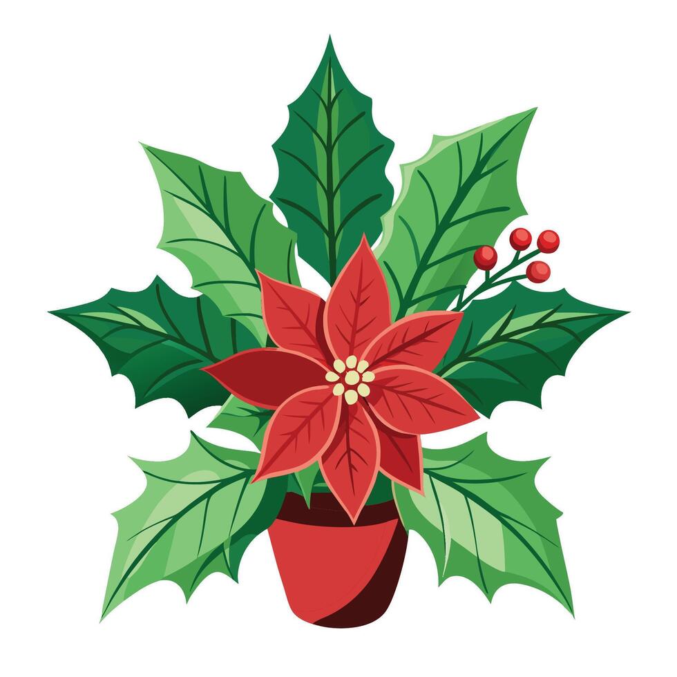 Frosty Holiday flower vector