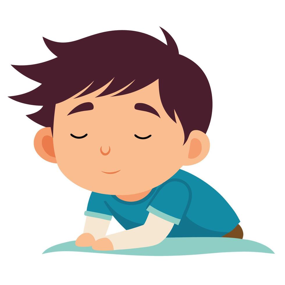 Resting Little Angel on white background vector